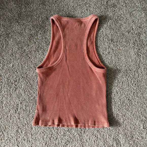 Mustard seed top womens large pink ribbed crop tank top casual‎ summer vacation - Picture 4 of 10